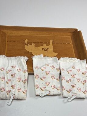 Vintage Cross stitch collectibles spring geese hand towels NWT goose geese ducks